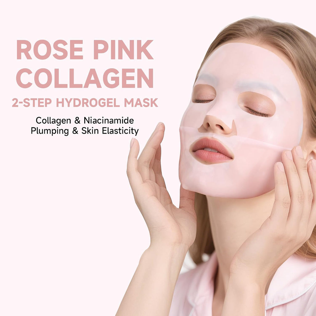 2080Pcs Clearance TARVY Rose Pink Collagen Jelly Gel Mask, 6pcs Firming Hydrating Hydrogel Facial Mask, Anti-Aging Deep Moisture Peel-off Gel Face Mask