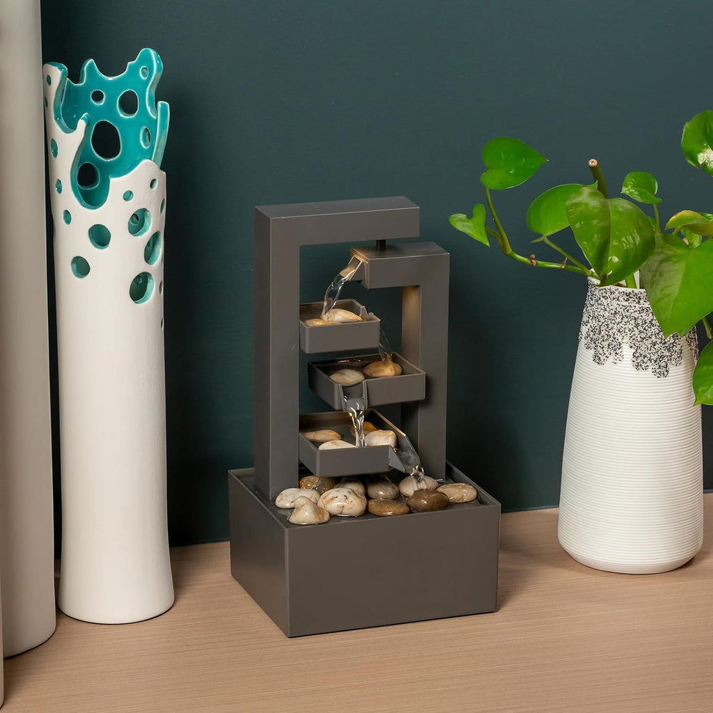 Warehouse Clearance Multi-Tier Desktop Water Fountain With River Stones For Home Decor, 74 Pieces Bulk Supply Gift Shops