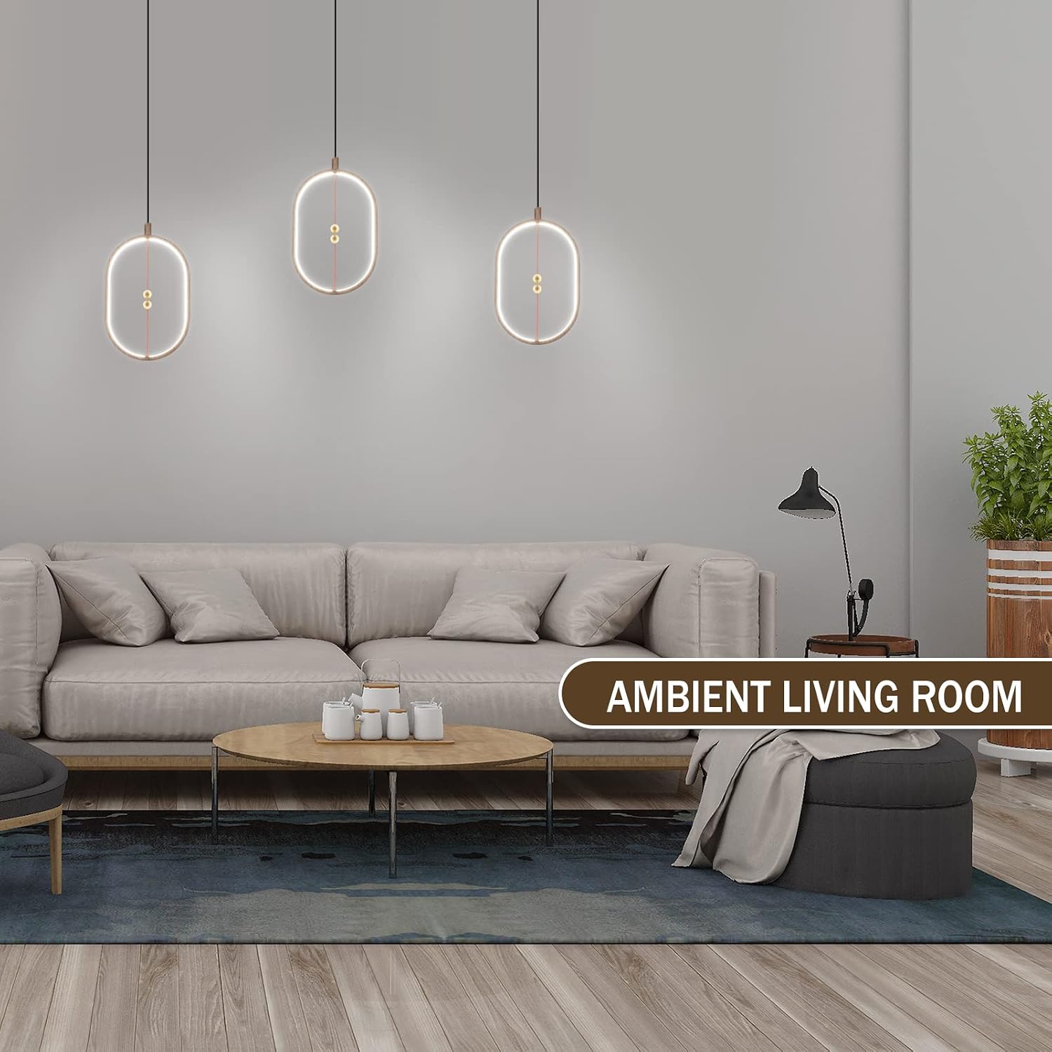 Modern Geometric LED Pendant Lights Clearance, Multi Shape Circle Square Oval Minimalist Hanging Lamp, Black White Frame Red Wire Decor Chandelier for Bedroom Dining Kitchen Cafe