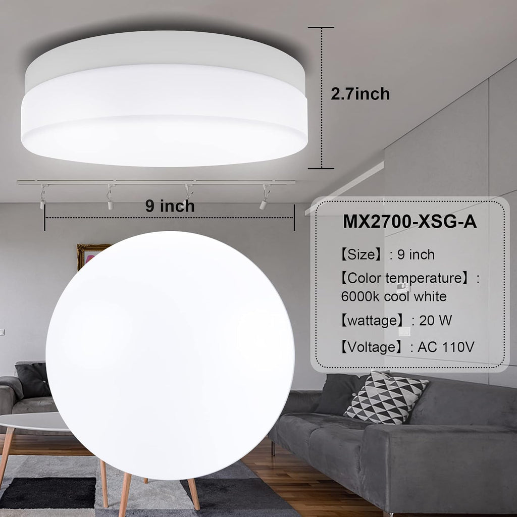 Clearance Modern Round LED Flush Mount Ceiling Light, Dimmable Temperature Minimalist Thin Flat Panel Lamp for Bedroom Kitchen Bathroom Hallway