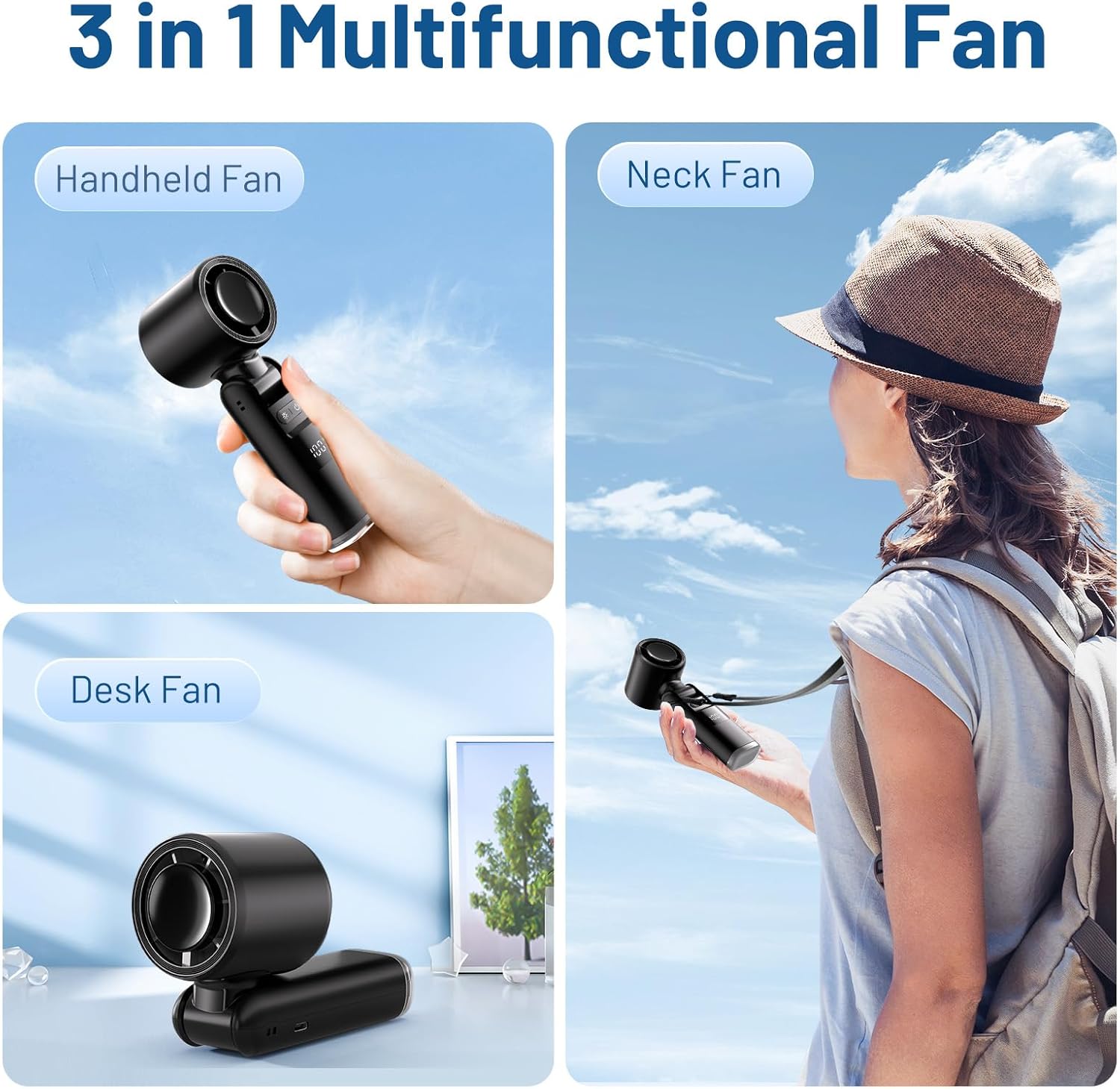 Bulk Clearance Handheld Foldable Mini Fans Wholesale, Model K801 / A25 / A225 Portable Pocket Cooling Fan, Black & Pink Overstock Large Quantity Liquidation