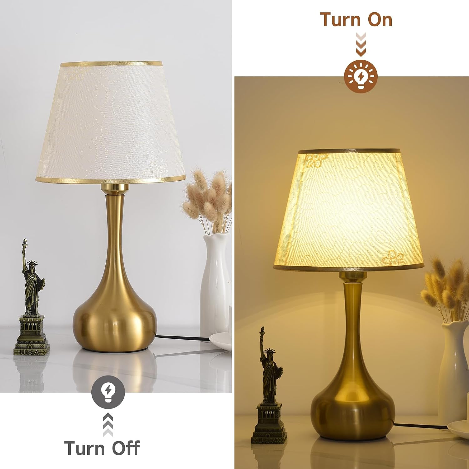 Future Shang Gourd Table Lamp with White Shade, Low Inventory, Sold as Bulk Bundle Only