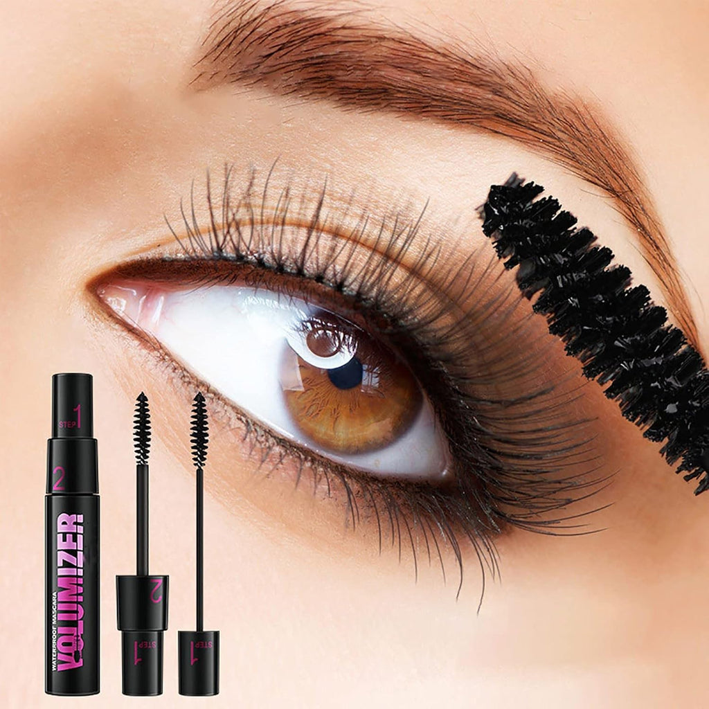 Clearance 1500 Stock Double-Ended Fiber Mascara 9ml, Lengthening & Volumizing, Long Lasting, No Clumping No Flaking