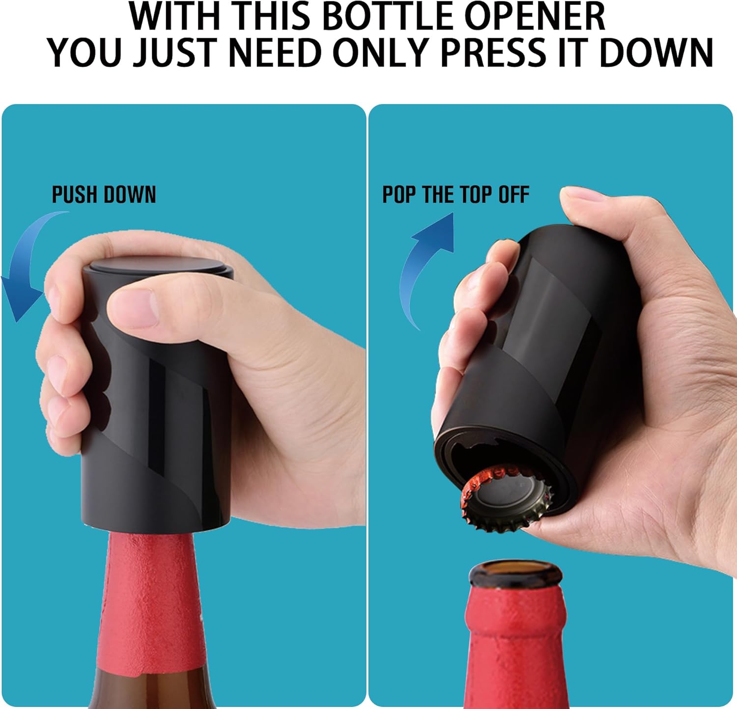 Hands-Free Push Down Magnetic Beer Opener Collect Caps Automatically Clearance Stock 676 Wholesale