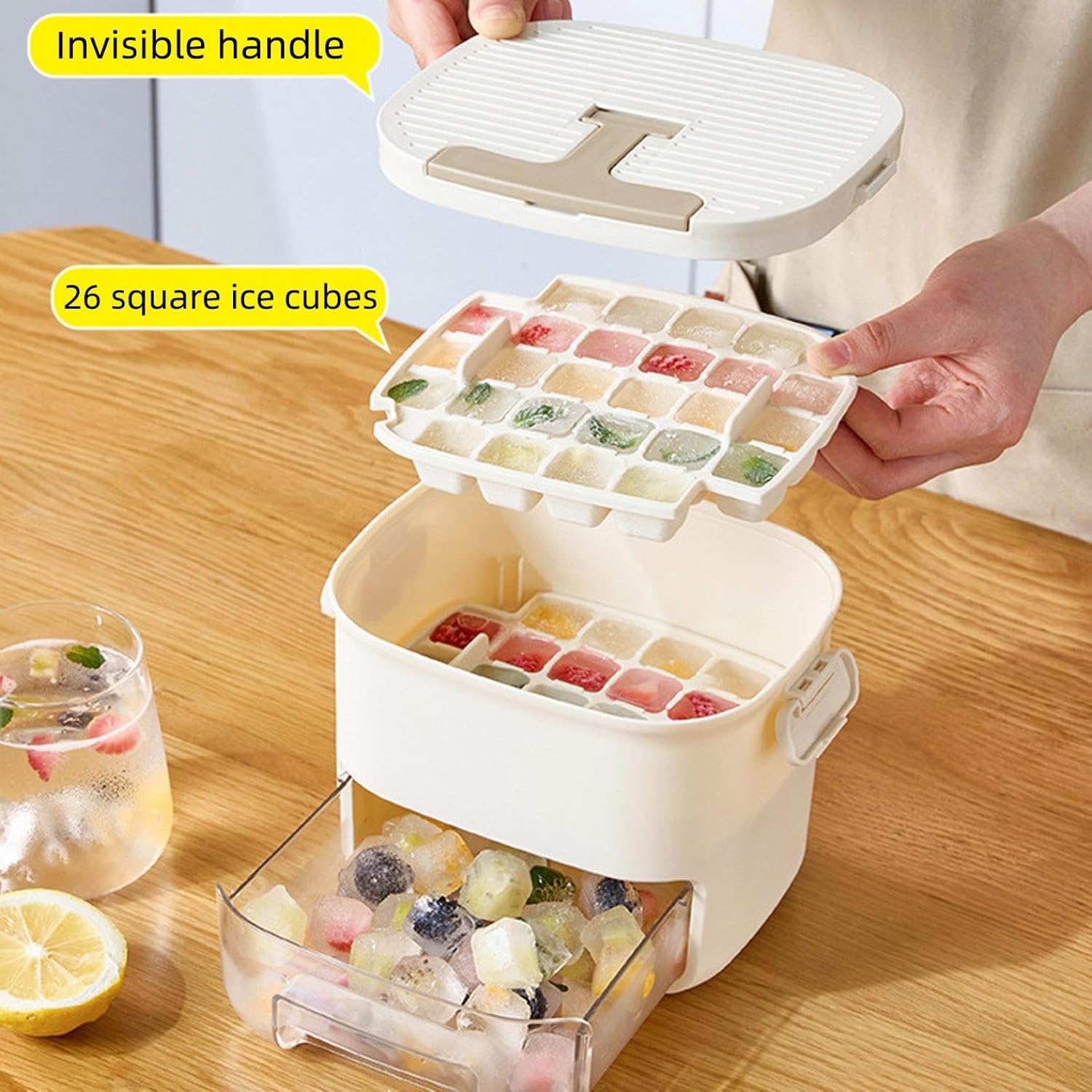 Surplus Batch Of 176pcs Airtight Ice Cube Bin Stackable Freezer Ice Storage Organizer