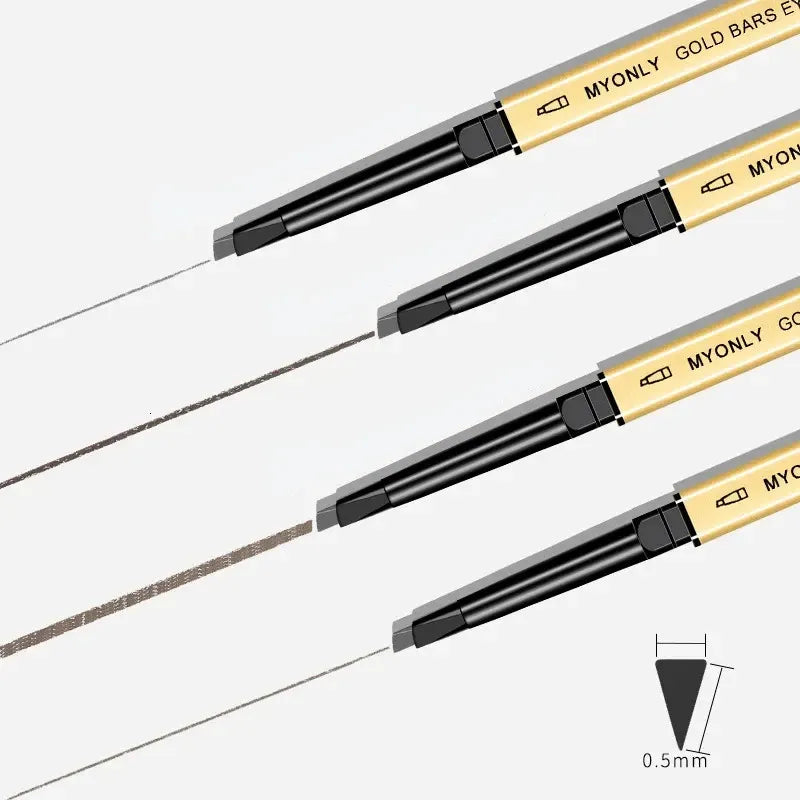 Clearance MYONLY Ultra Slim 0.5mm Triangle Eyebrow Pencil, Long Lasting Waterproof Brow Pen, Mixed Colors Random Shipment for Beginners