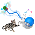 Interactive Cat Ball Toy, Automatic Moving Ball Toy for Indoor Cat Fast Rolling on Carpet, Chirping & Motion Activate Cat Toys, Cats Fun Gift with Light