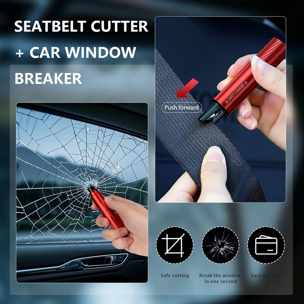 Surplus 2900 Pcs 2 In 1 Car Emergency Safety Hammer Window Breaker Seat Belt Cutter Auto Escape Tool Wholesale Liquidation