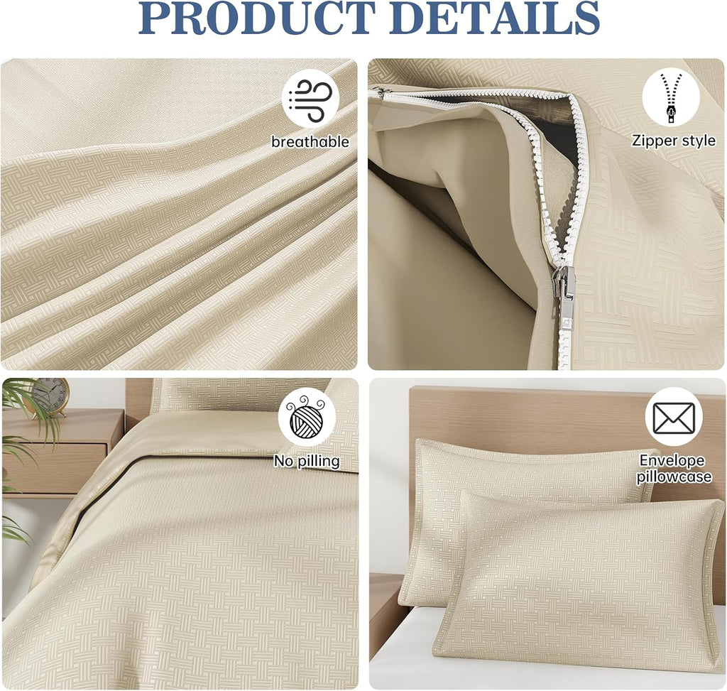 Bulk Discount Lot Of 1816pcs Geometric Recess Pattern Duvet Cover Set, Soft All Season Bedroom Bedding