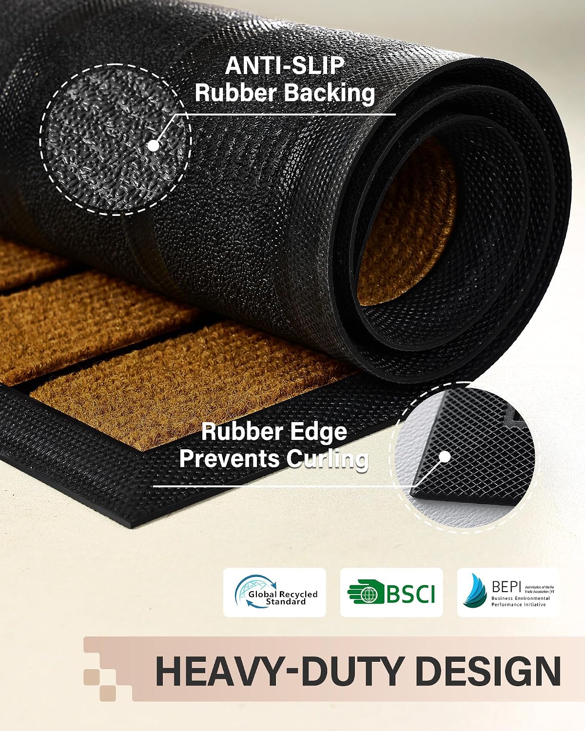 One-Time Bulk Discount Batch Assorted Sizes Striped Welcome Doormat Heavy Duty Outdoor Porch Garage Shoe Scraper Mat, Around 286 Surplus Stock