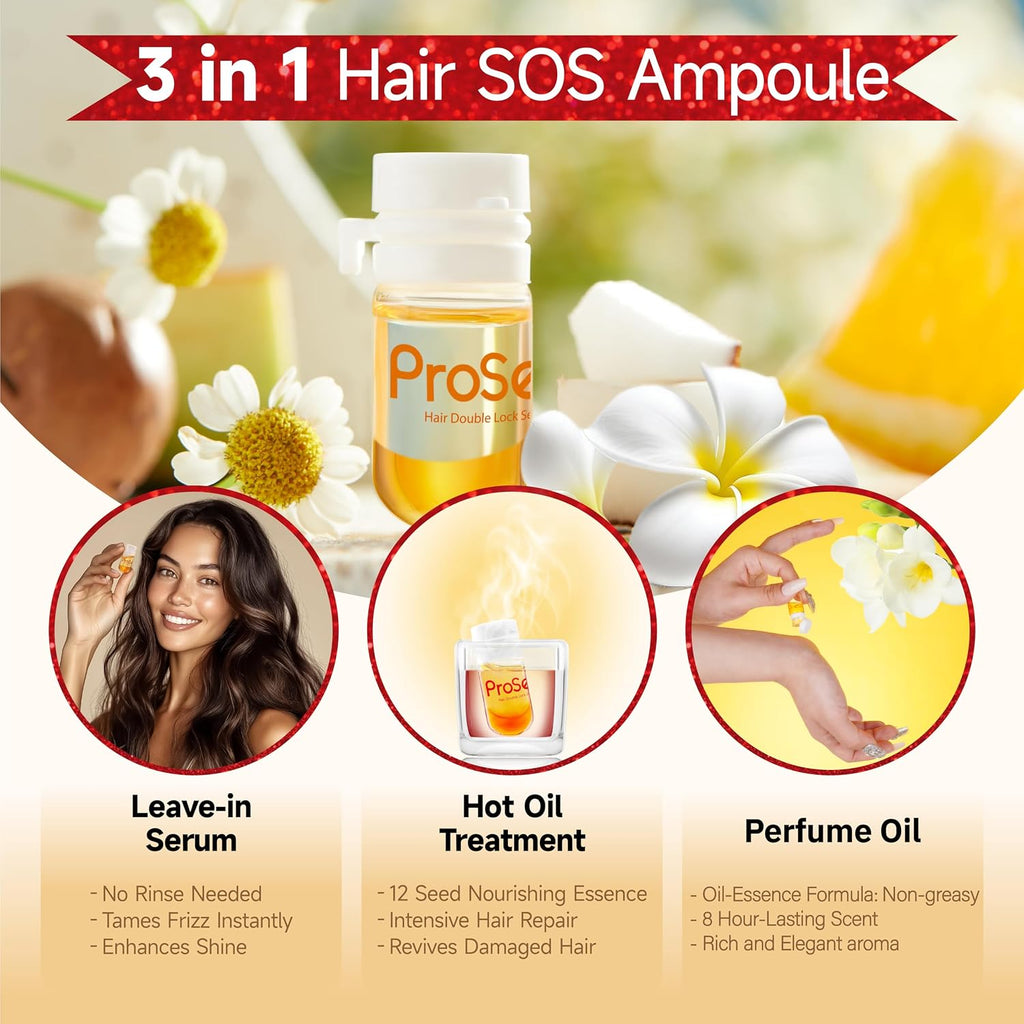 Clearance ProSeed Hair Seed Essence Capsules, 40Pcs Frizz Control Silky Shine Hair Repair Serum Oil, Fast Fix Damaged Split Ends Hair Treatment Capsule Gift Set