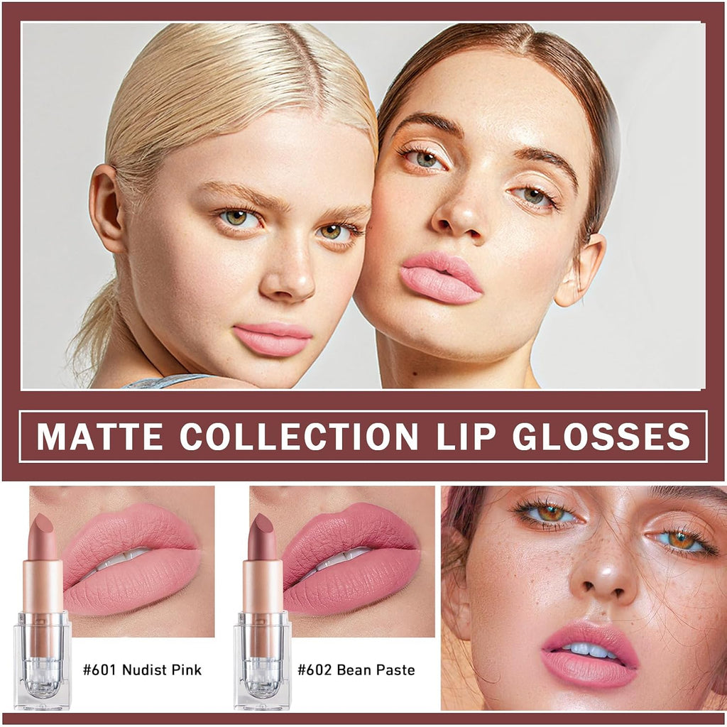 HANDAIYAN Ice Cube Matte Lipstick, Velvety Nude Long Lasting Lip Makeup, Mixed Assorted Colors Random Delivery Clearance Stock