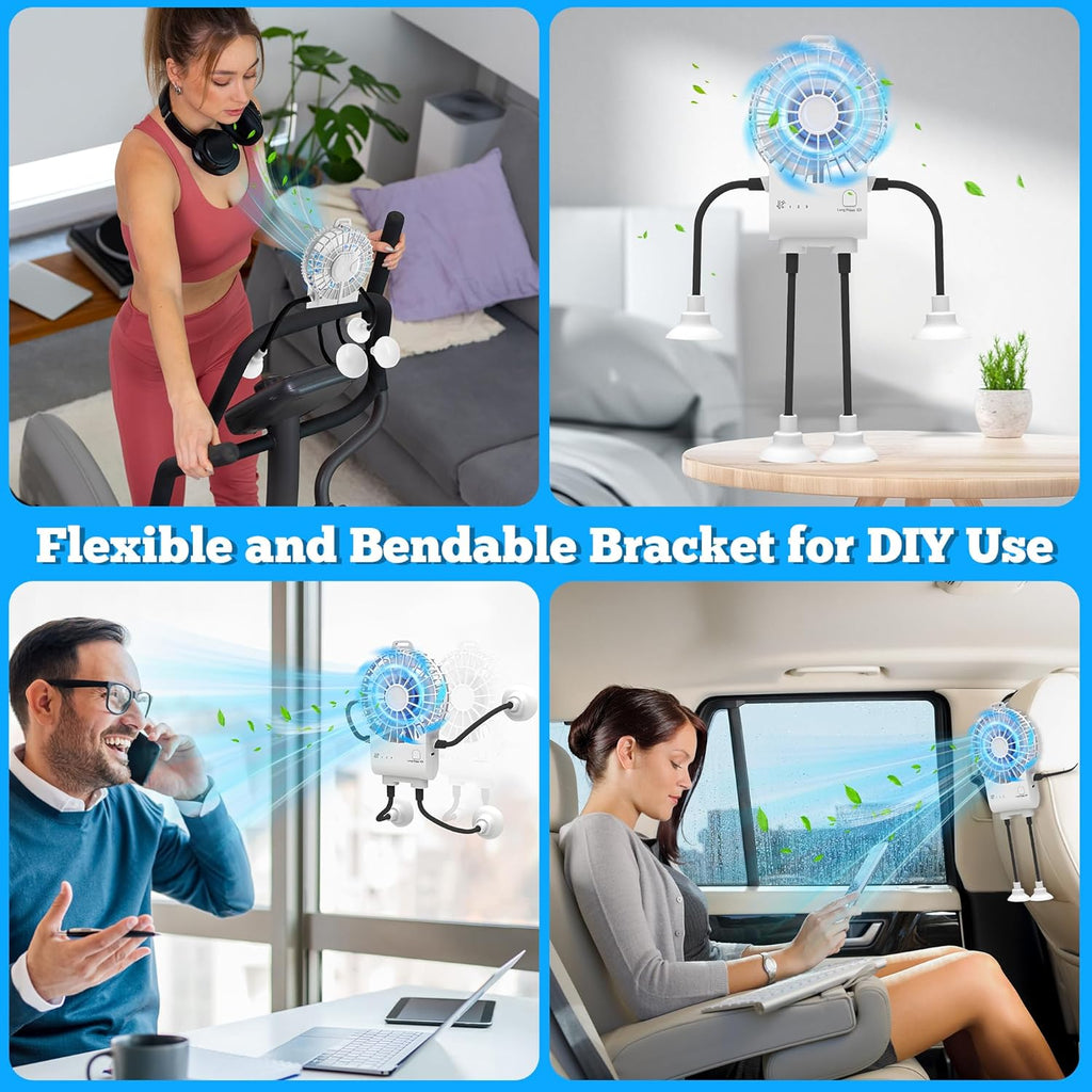Multi-Scene Suction Mount Robot Mini Fan Clearance Stock 5295Pcs, USB Rechargeable Small Personal Fan