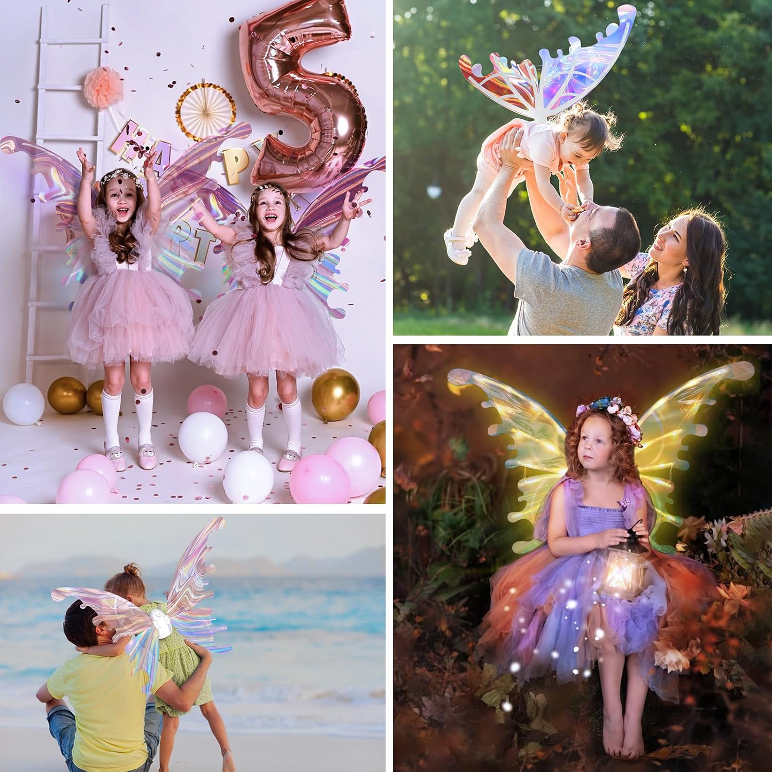 Hot clearance sale for electric light-up moving butterfly angel wings with music, hot-selling kids party costume accessory, limited stock, better price for bulk order.