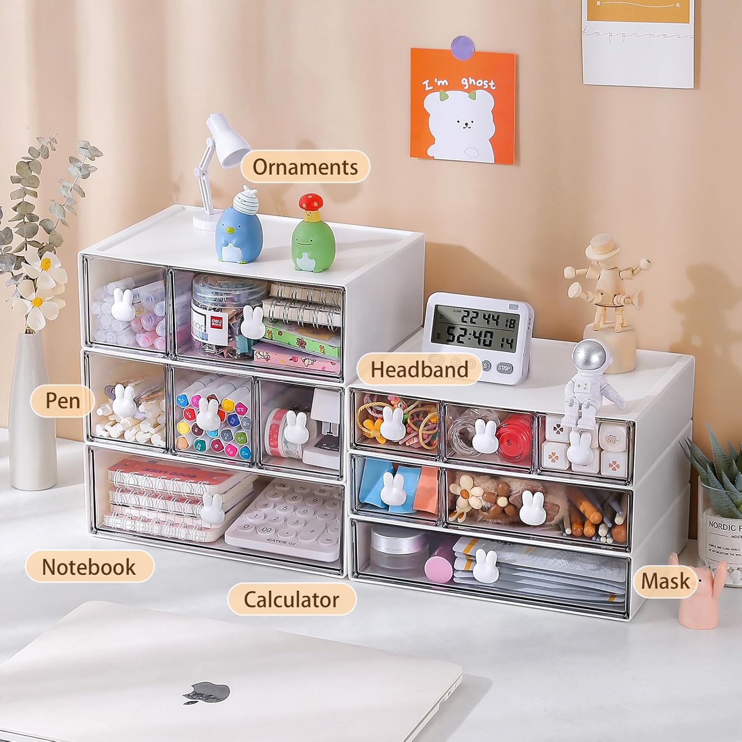 Large Capacity Transparent Drawer Office Storage Cabinet Stackable Design Mixed Sizes Clearance, 335 Wholesale Vanity Organizer