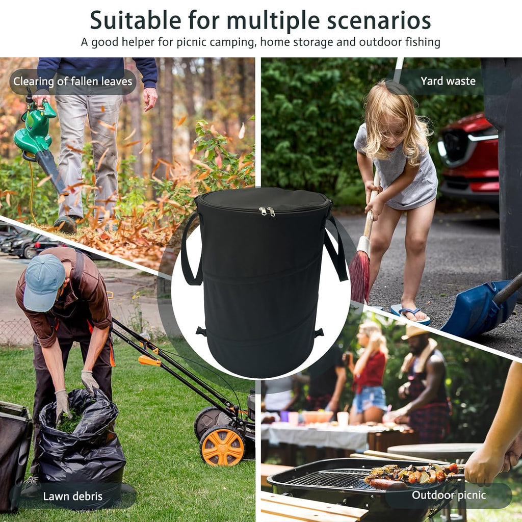 Surplus 396 Units Collapsible Zipper Lid Trash Bin Portable Pop-Up Outdoor Camping Waste Bucket Wholesale Liquidation