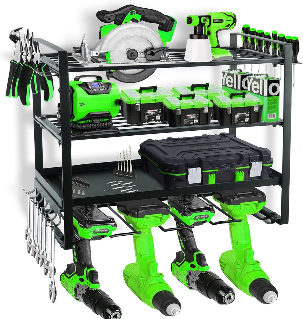 2-Color Mixed Surplus 480Pcs Power Tool Storage Rack Wall-Mounted Drill Organizer Garage Tool Holder Wholesale Liquidation