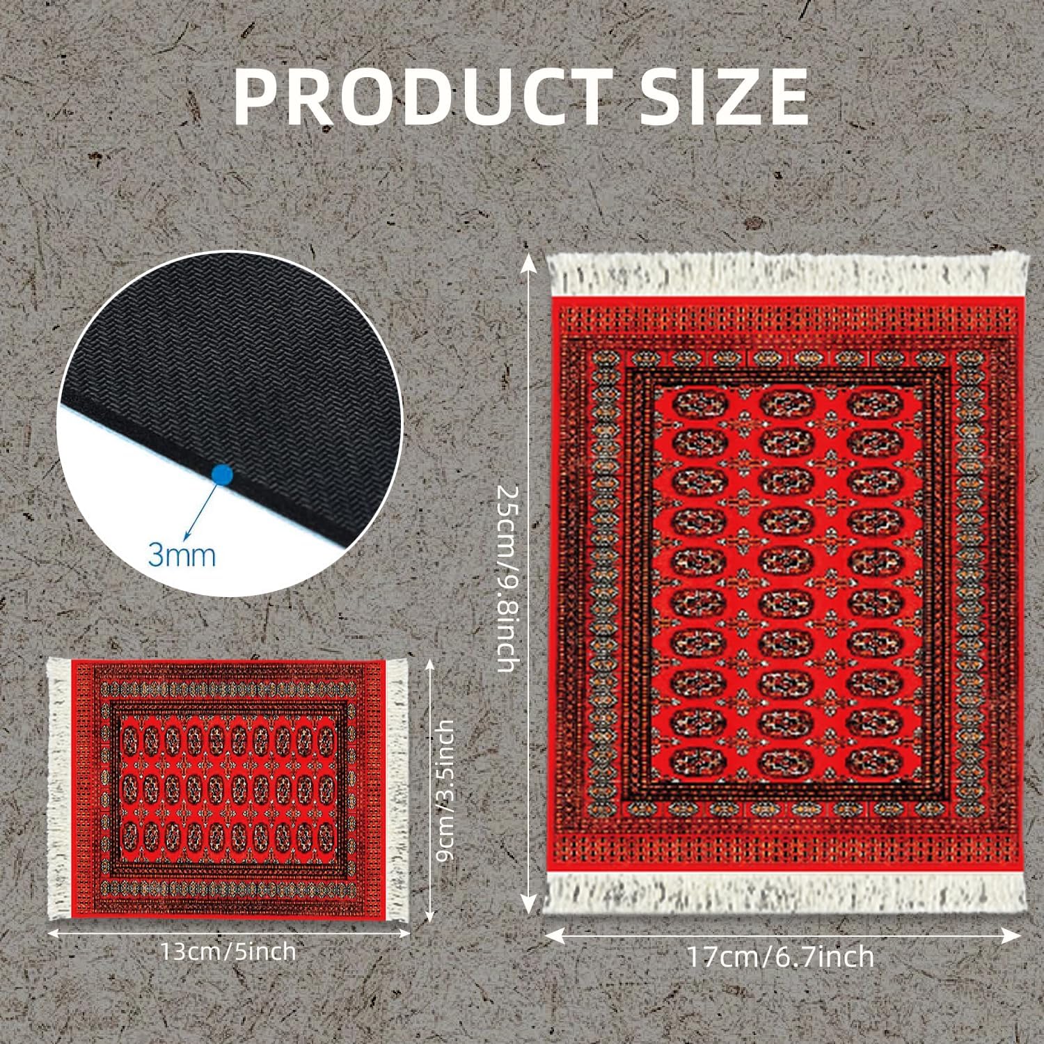 Elegant Desk Pad Retro Oriental Persian Clearanc, Retro Classic Floral Design Mouse Pad Desktop Coaster, Mini Rug Mouse Pad Computer Rectangular, Non-Slip, Elegant Office Accessories(Blue Retro)
