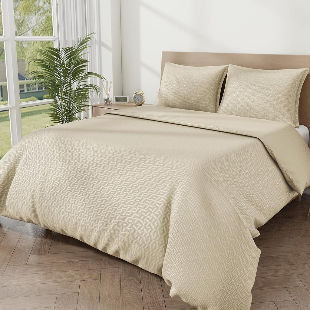 Bulk Discount Lot Of 1816pcs Geometric Recess Pattern Duvet Cover Set, Soft All Season Bedroom Bedding