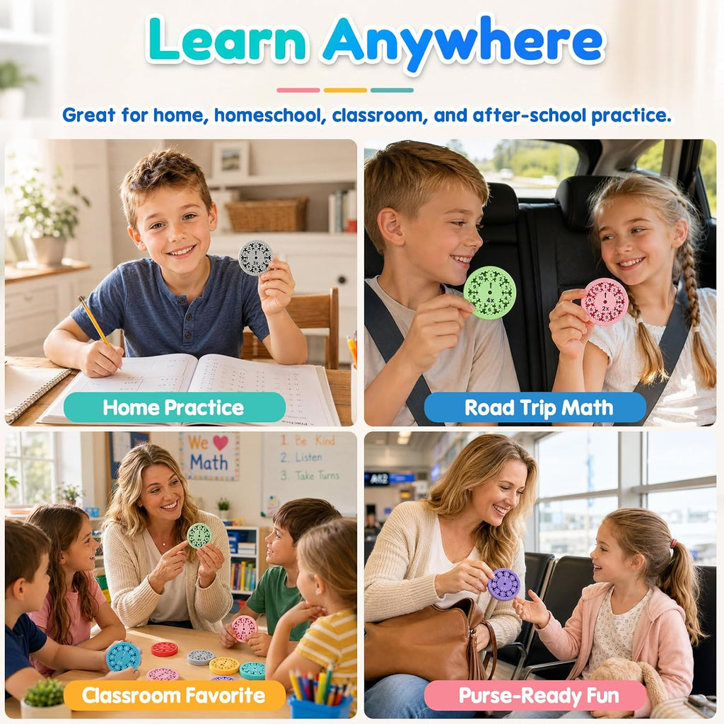 Math Fidget Spinner Set Clearance, Addition Subtraction Multiplication Division Learning Fidget Toys, Educational Math Fact Spinners for Kids Classroom Homeschool