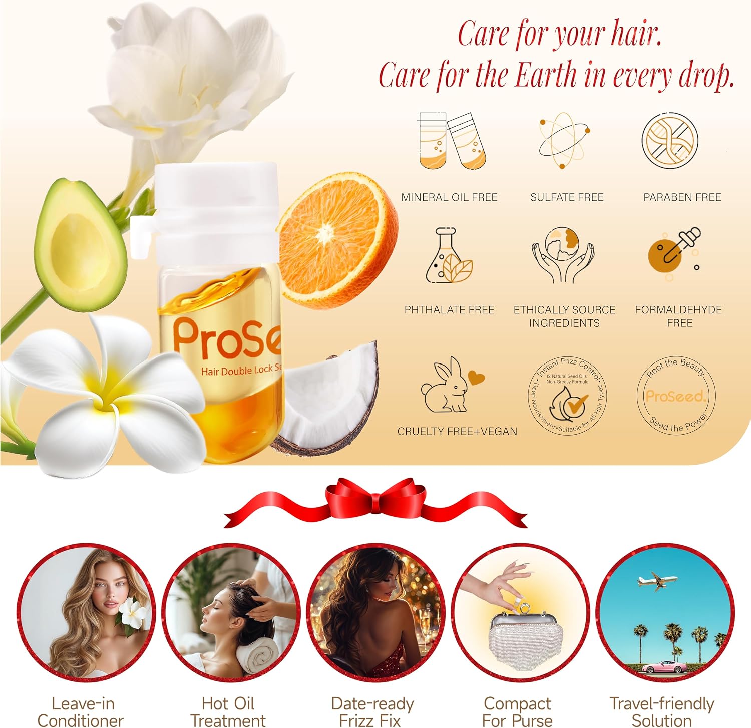 Clearance ProSeed Hair Seed Essence Capsules, 40Pcs Frizz Control Silky Shine Hair Repair Serum Oil, Fast Fix Damaged Split Ends Hair Treatment Capsule Gift Set