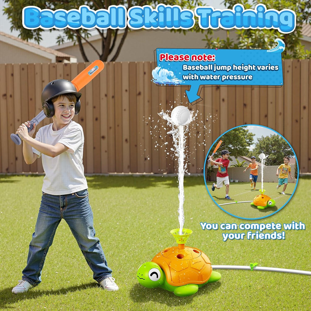 Clearance Multi Color Turtle Water Sprinkler Toy for Kids, 4 in 1 Outdoor Backyard Splash Play Toy, Floating Ball Ring Toss Summer Lawn Water Toy for Toddlers