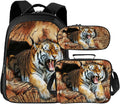 Wild Animal Tiger Print 3-in-1 School Bag Combo With Shoulder Lunch Box & Pencil Bag, Mixed Styles Overstock 511 Sets For Resale