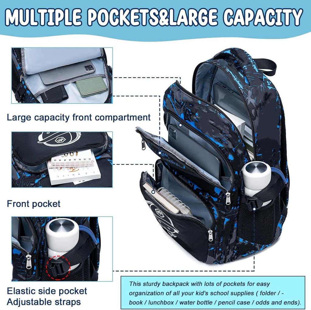 Surplus 1692 Units Graffiti Print Kids School Backpack Lightweight Large Capacity Teen Daypack Wholesale Liquidation
