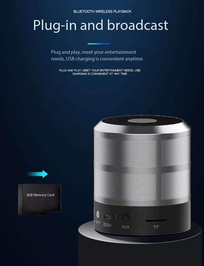 Small Overstock Batch 882 Metal Texture Wireless Bluetooth Audio Player, Compact Pocket Speaker Support TF Card & FM Radio Liquidation Offer
