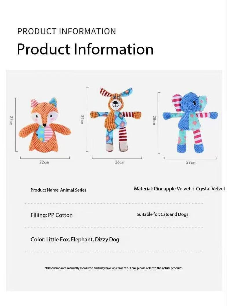 Plush pet toys: dogs – self-entertaining, sound-making toys; cats – chew toys, durable, interactive plush toys; pet supplies