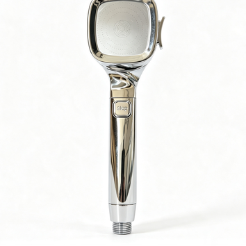 High Pressure Handheld Shower Head with One-Touch Pause Button – Chrome