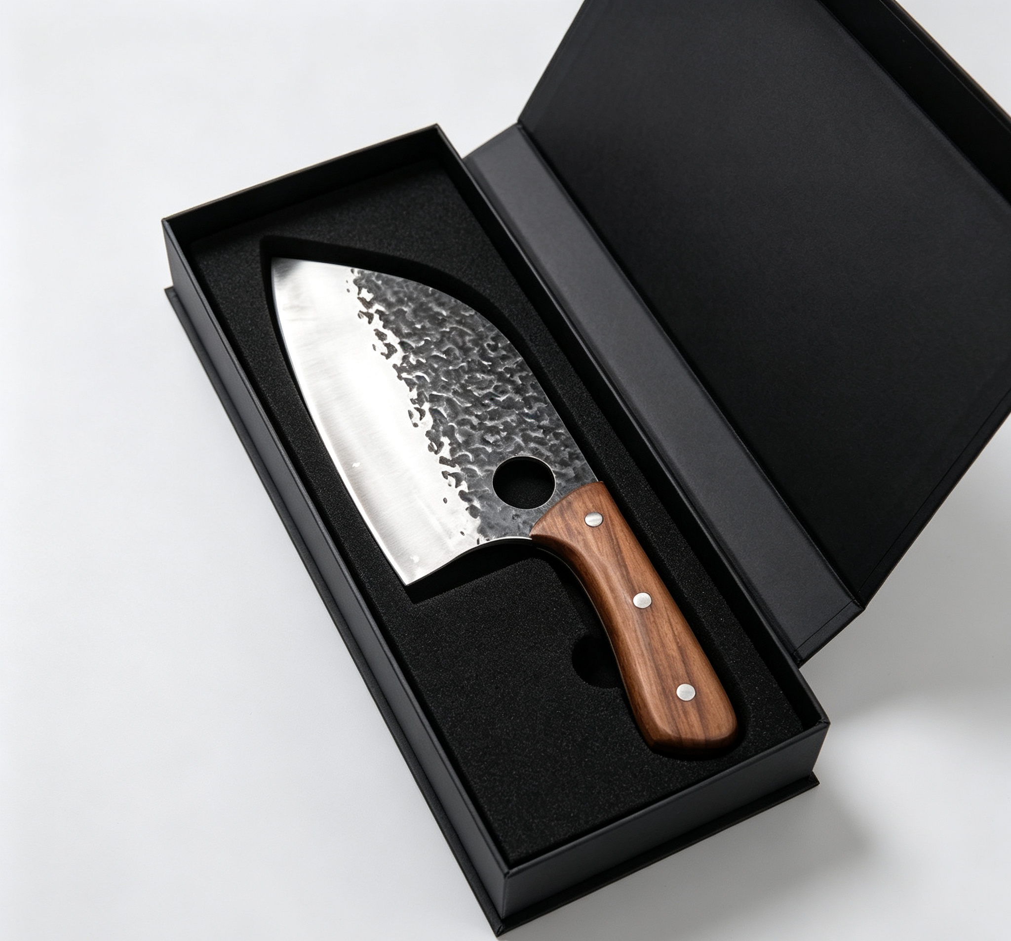 Household Chopping Knife With Finger Ring Ergonomic Red Sandalwood Handle Kitchen Cleaver Bulk Supply