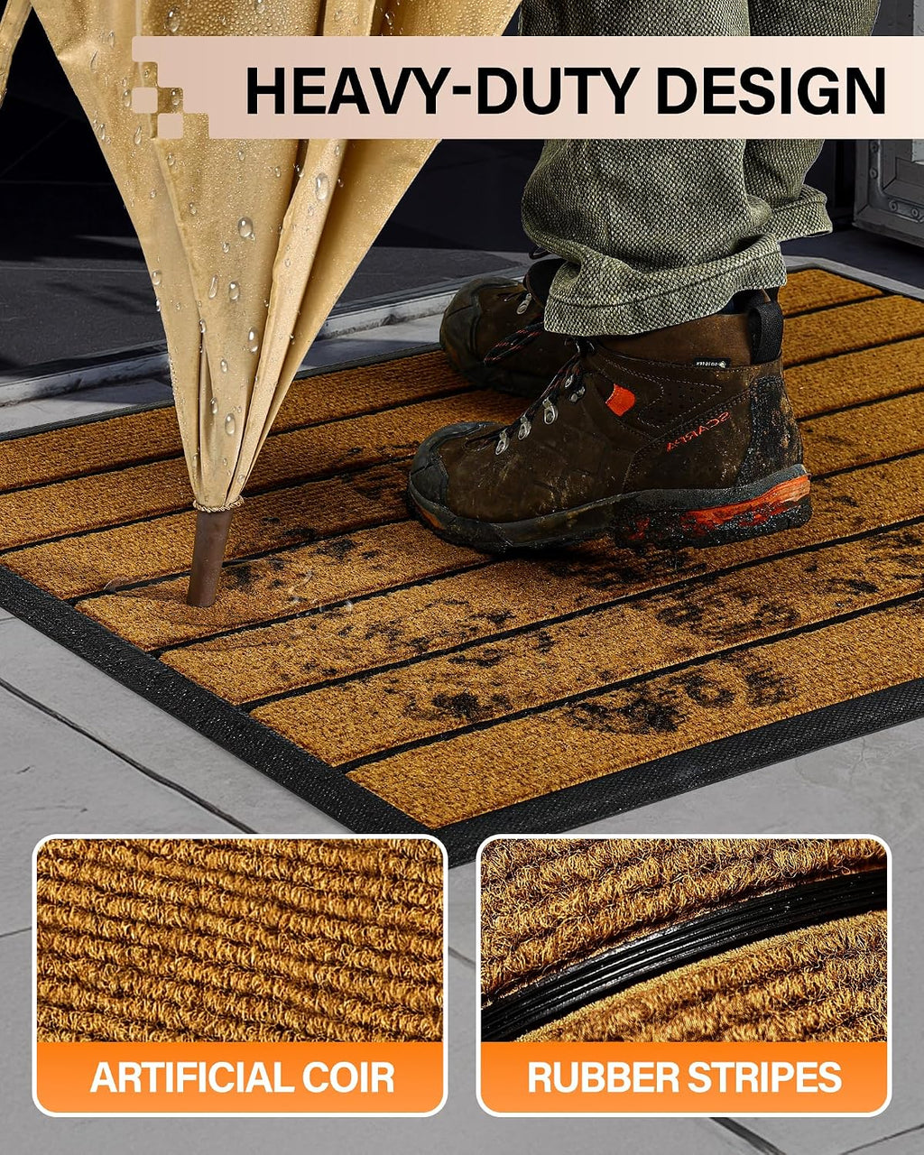 One-Time Bulk Discount Batch Assorted Sizes Striped Welcome Doormat Heavy Duty Outdoor Porch Garage Shoe Scraper Mat, Around 286 Surplus Stock