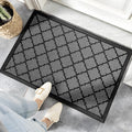 Multi-Size Grey Quatrefoil Lattice Entry Mat Wear Resistant Dust Removal Doormat With Black Rubber Edging, 889Pcs Liquidation Offer