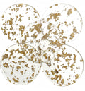 Bulk Liquidation Transparent Gold Leaf Acrylic Cup Coaster Set Of 6 For Coffee Wine Mugs, 291Sets Whole Batch Home Bar Accessory