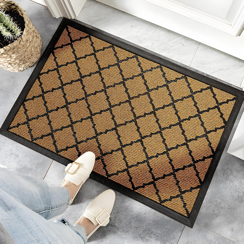 Mixed Sizes Surplus 1432 Pcs Diamond Lattice Coir Doormat Rubber Edged Outdoor Entry Mat Dirt Trapping Welcome Rug Wholesale Liquidation