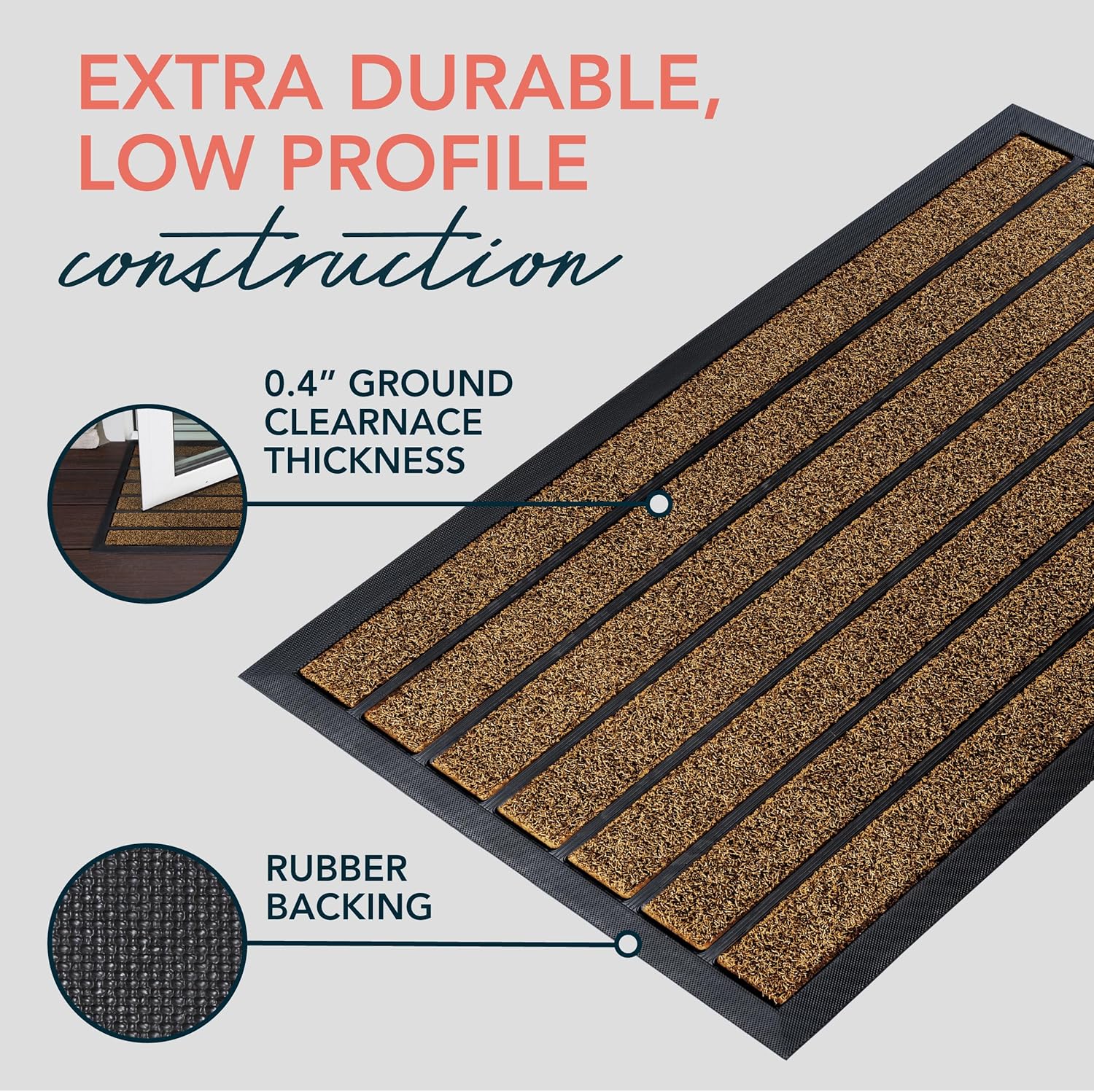 Durable Front Door Doormat Dust Removal Waterproof Outdoor Indoor Door Mat On Clearance