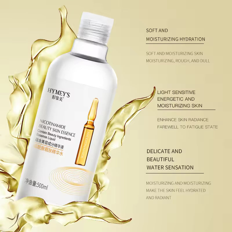Clearance HYMEY'S 500ml Facial Essence Water, Hyaluronic Acid & Nicotinamide Toner, Hydrating Brightening Skin Lotion, Random Mixed Types Shipment