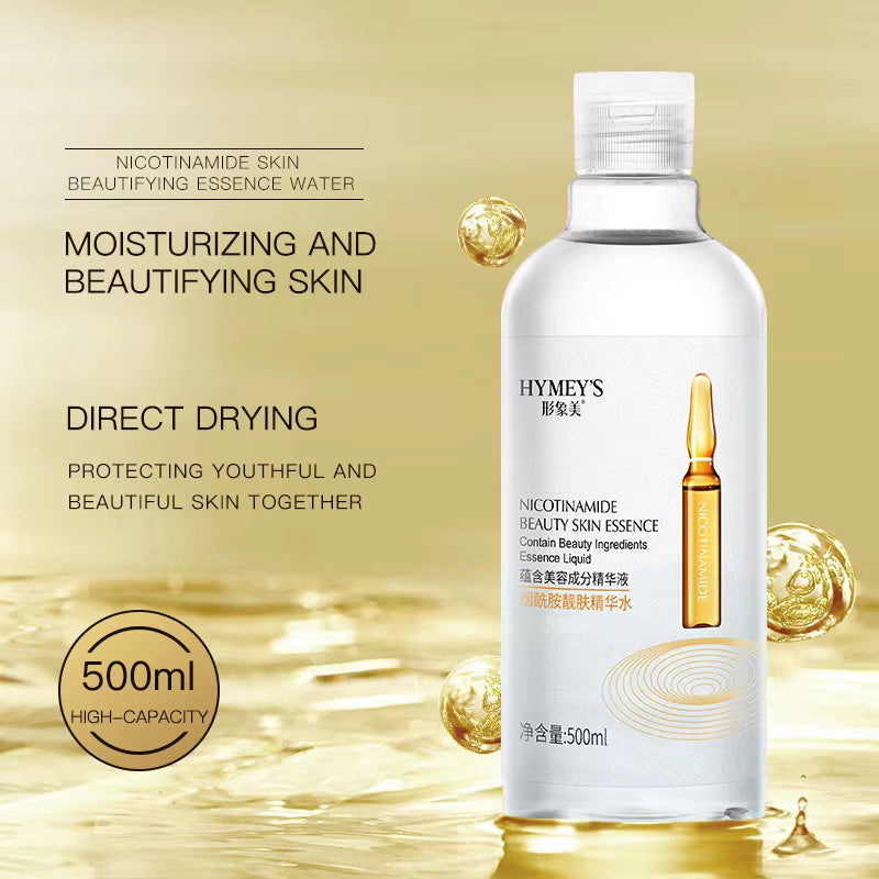 Clearance HYMEY'S 500ml Facial Essence Water, Hyaluronic Acid & Nicotinamide Toner, Hydrating Brightening Skin Lotion, Random Mixed Types Shipment