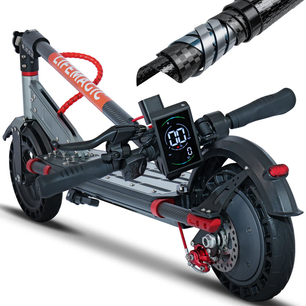 Wholesale Clearance LIFEMAGIC H1 Carbon Fiber Electric Scooter, 36V12.8AH Battery Foldable Commuter E-Scooter, UL Certified US Warehouse In Stock Bulk Supply