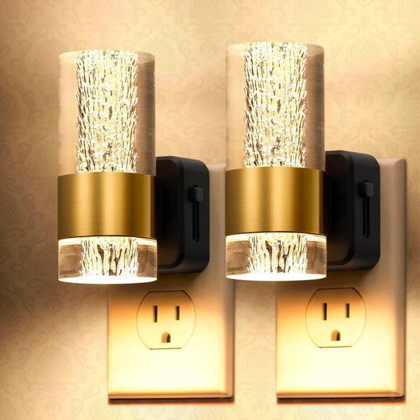 Single Batch Clearance 466 Fixed Style Plug-in Crystal Night Lamp, Warm Glow Decorative Wall Night Light Single Stock