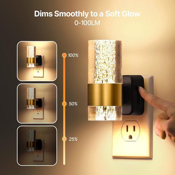 Single Batch Clearance 466 Fixed Style Plug-in Crystal Night Lamp, Warm Glow Decorative Wall Night Light Single Stock
