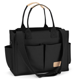 Mixed Sizes & Colors Surplus 1396Pcs Multi-Pocket Canvas Tote Bag, Detachable Shoulder Strap Daily Work Handbag Wholesale Liquidation