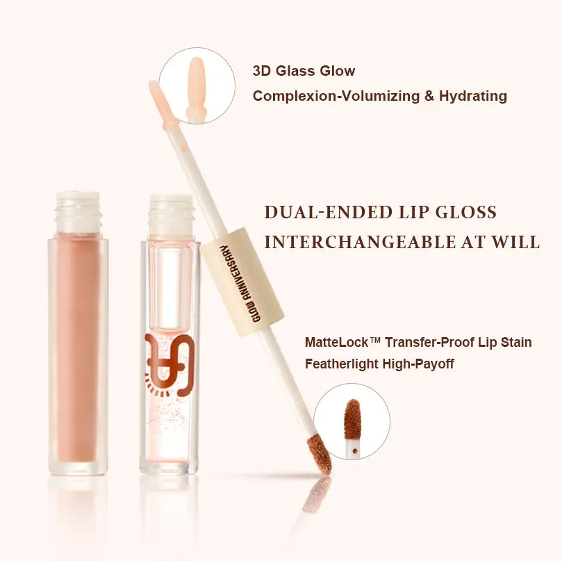 Dual Lip Makeup Kit, Waterproof Lip Liner Pen + Shiny Lip Gloss, Long Lasting Nude Lip Combo Clearance Stock