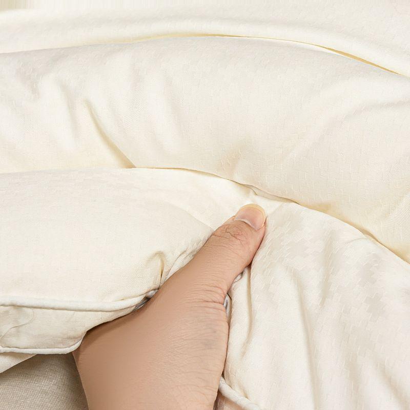 Surplus 660pcs Cream White Recessed Square Embossed Comforter 3 Piece Bedding Set, Soft All Season Textured Bed Quilt Kit
