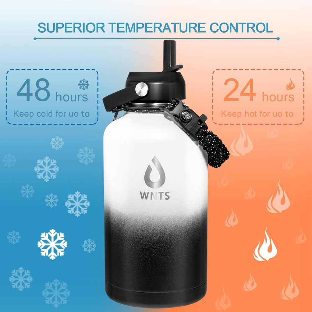 Final Clearance About 679pcs Multi-Color Ombre Stainless Steel Vacuum Insulated Water Bottle Wholesale, Leakproof Sports Thermos Cup Complete Accessory Set…