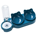 Cat Food Bowl - 500ml Dog Food Bowl, Double Dog Bowl, Sloped Cat Dish with Automatic Water Bottle, Heavy Duty Pet Feeder, Bowl
