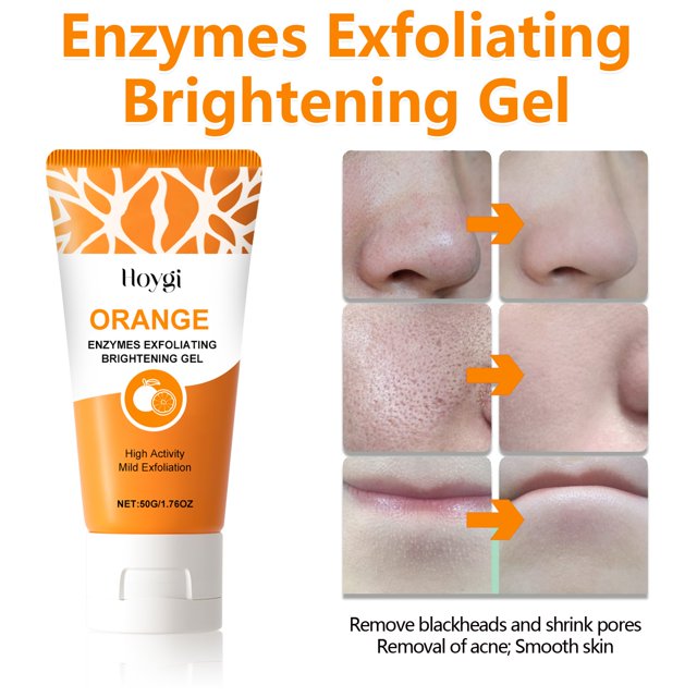 Clearance Orange Enzyme Exfoliating Gel, Mild Facial Dead Skin Remover Brightening Peeling Gel 50g