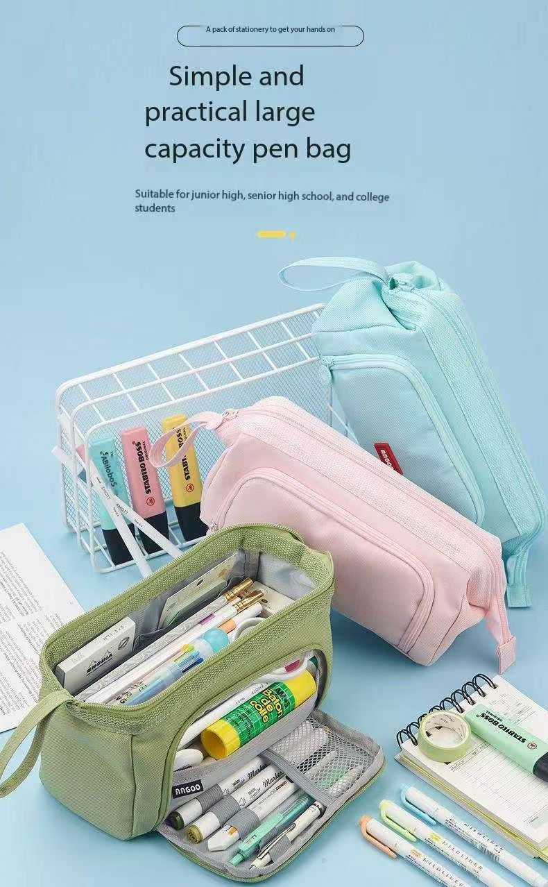 Warehouse Liquidation Total 5676pcs Linen Wide Mouth Pencil Pouch Wholesale, Portable Multi-use Stationery Makeup Storage Bag…