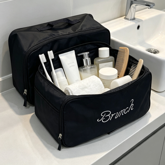 Wholesale Brunch Printed Waterproof Travel Toiletry Bag Bulk Stock Large Capacity Makeup Organizer Ship From Overseas Warehouse